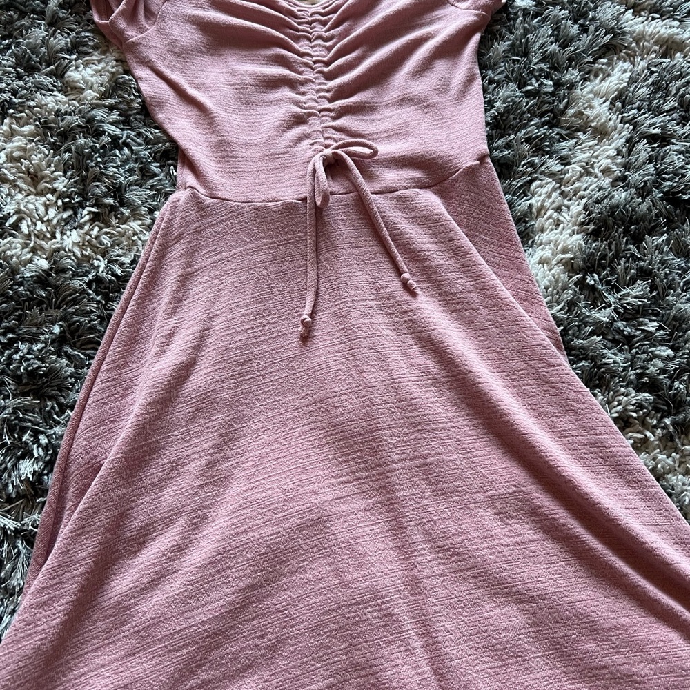 Rolla Coster Blush Ruched Midi Dress